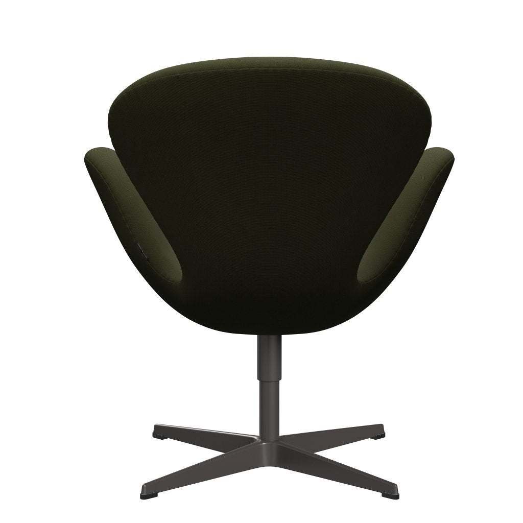 Fritz Hansen Chaise salon de cygne, graphite chaud / renommée vert brun foncé