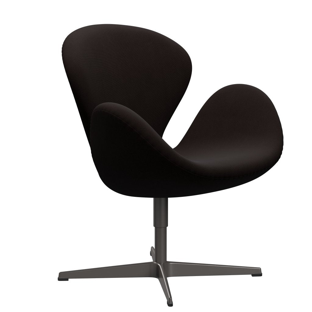 Fritz Hansen Swan Lounge Silla, Grafito cálido/fama marrón oscuro