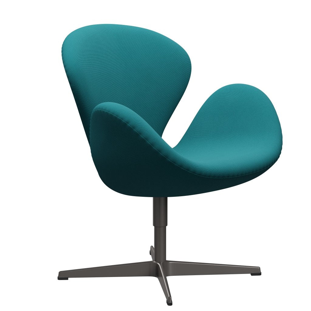 Fritz Hansen Chaise salon de cygne, graphite chaud / renommée green turquoise