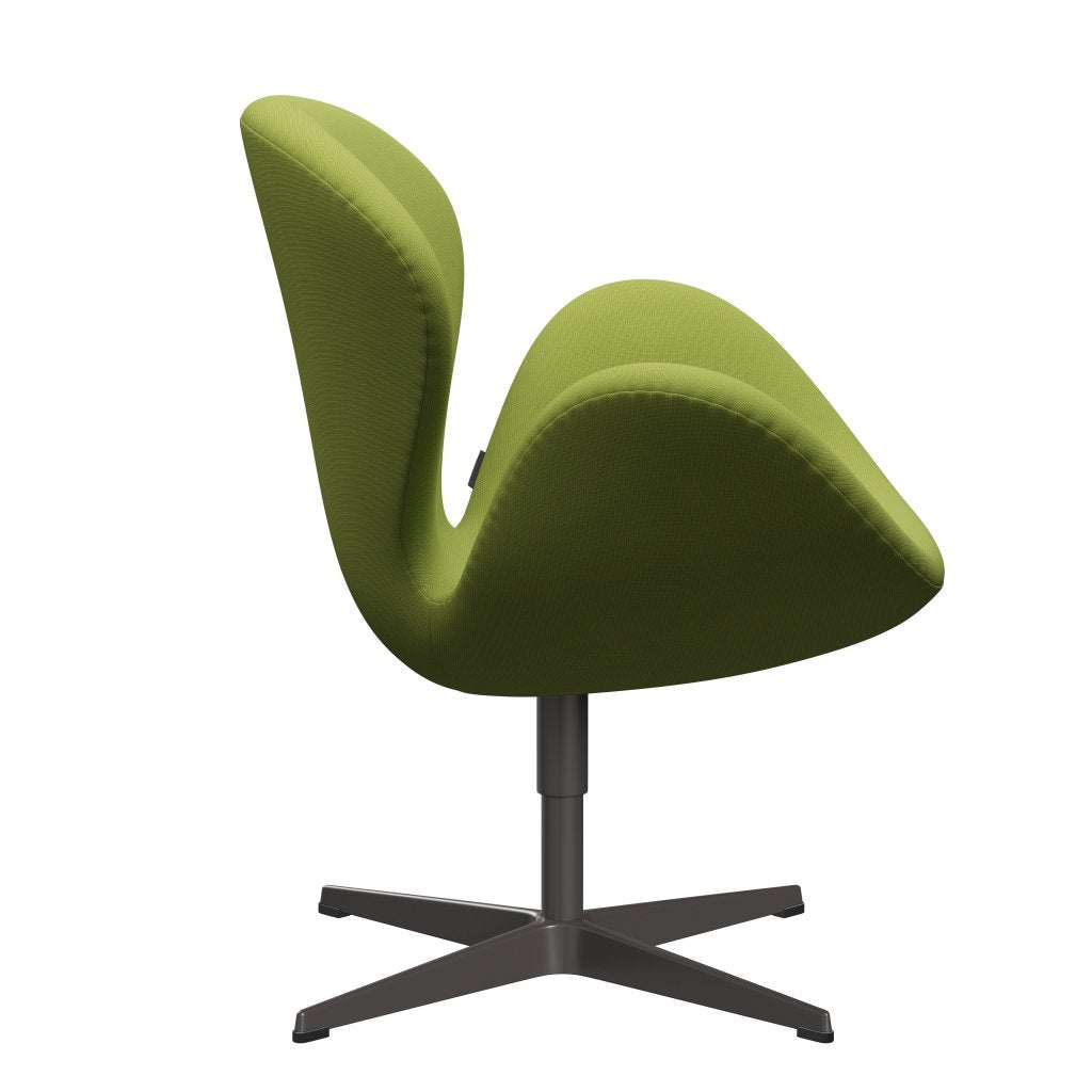 Fritz Hansen Swan Lounge -stoel, warm grafiet/roemlichtgras groen