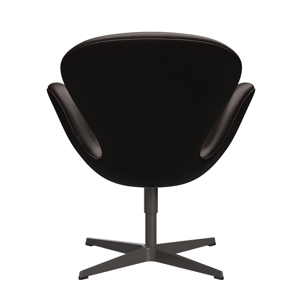 Fritz Hansen Swan Lounge Silla, Grafito cálido/gracia marrón oscuro