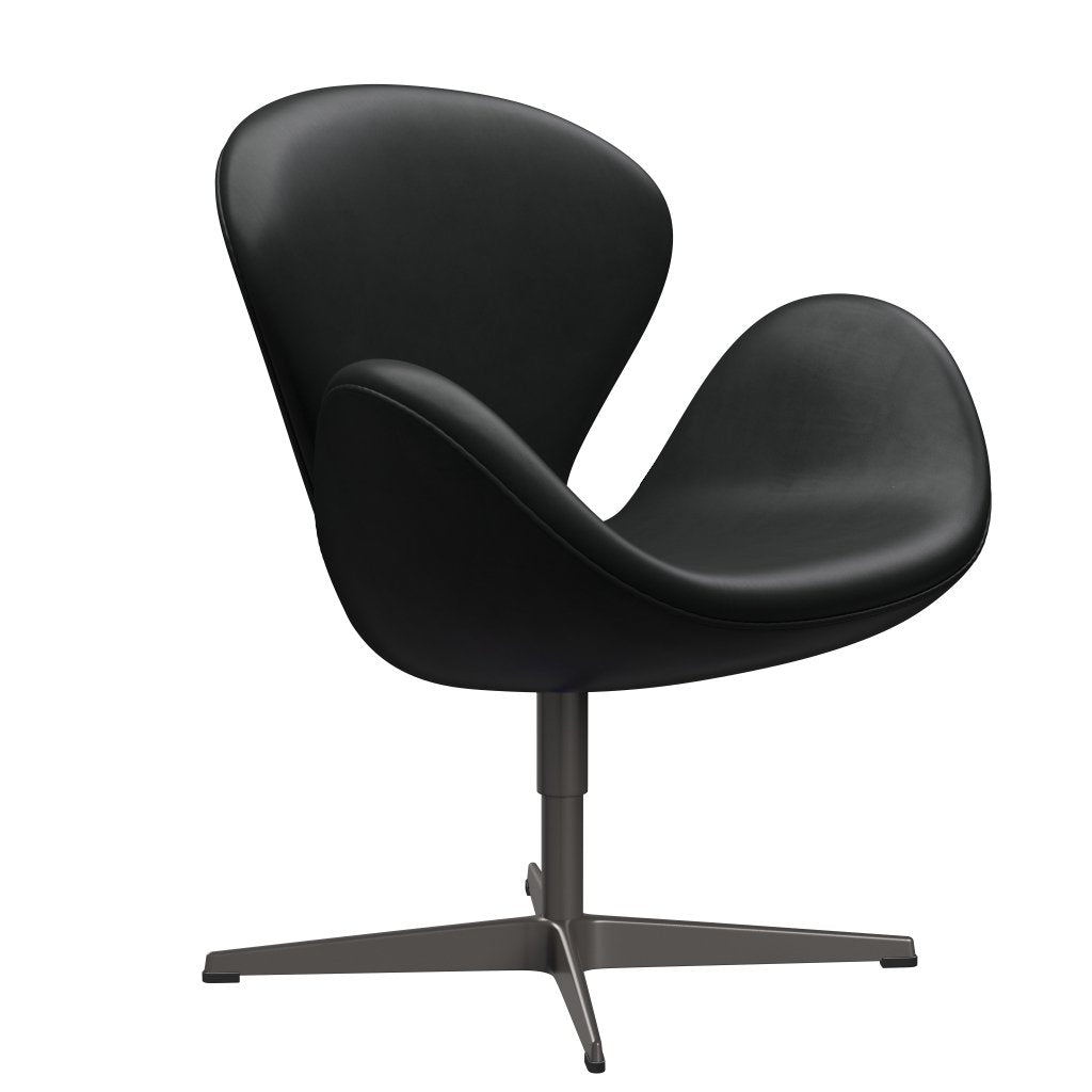 Fritz Hansen Chaise longue du cygne, graphite chaleureux / Grace noir