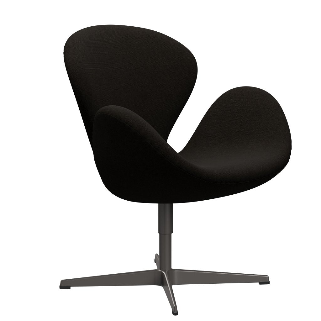 Fritz Hansen Swan Lounge Stuhl, warmer Graphit/Hallingdal dunkelbraun