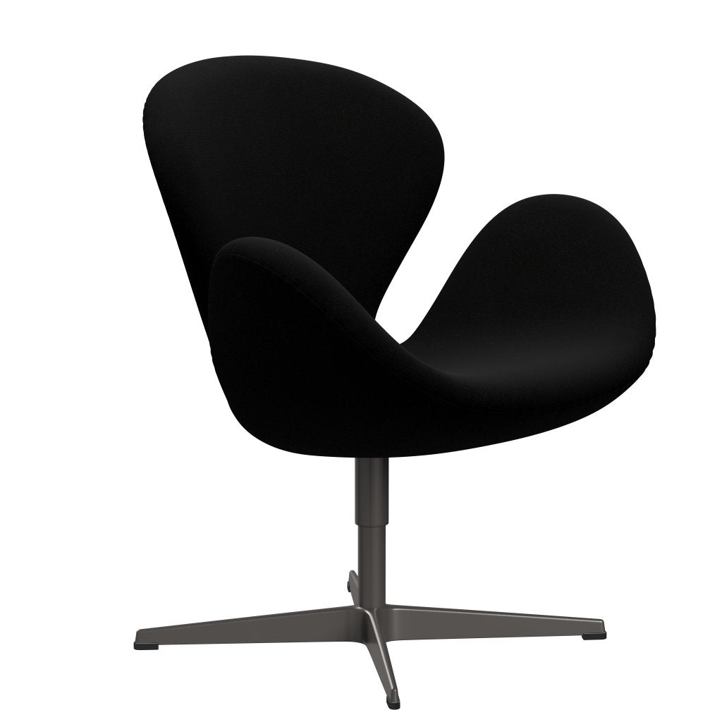 Fritz Hansen Chaise de salon de cygne, graphite chaud / noire hallingdal