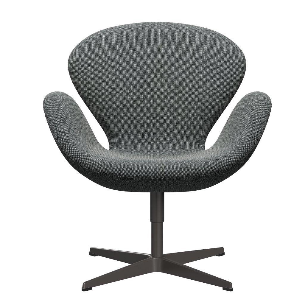 Fritz Hansen Chaise salon de cygne, graphite chaud / hallingdal blanc / marron