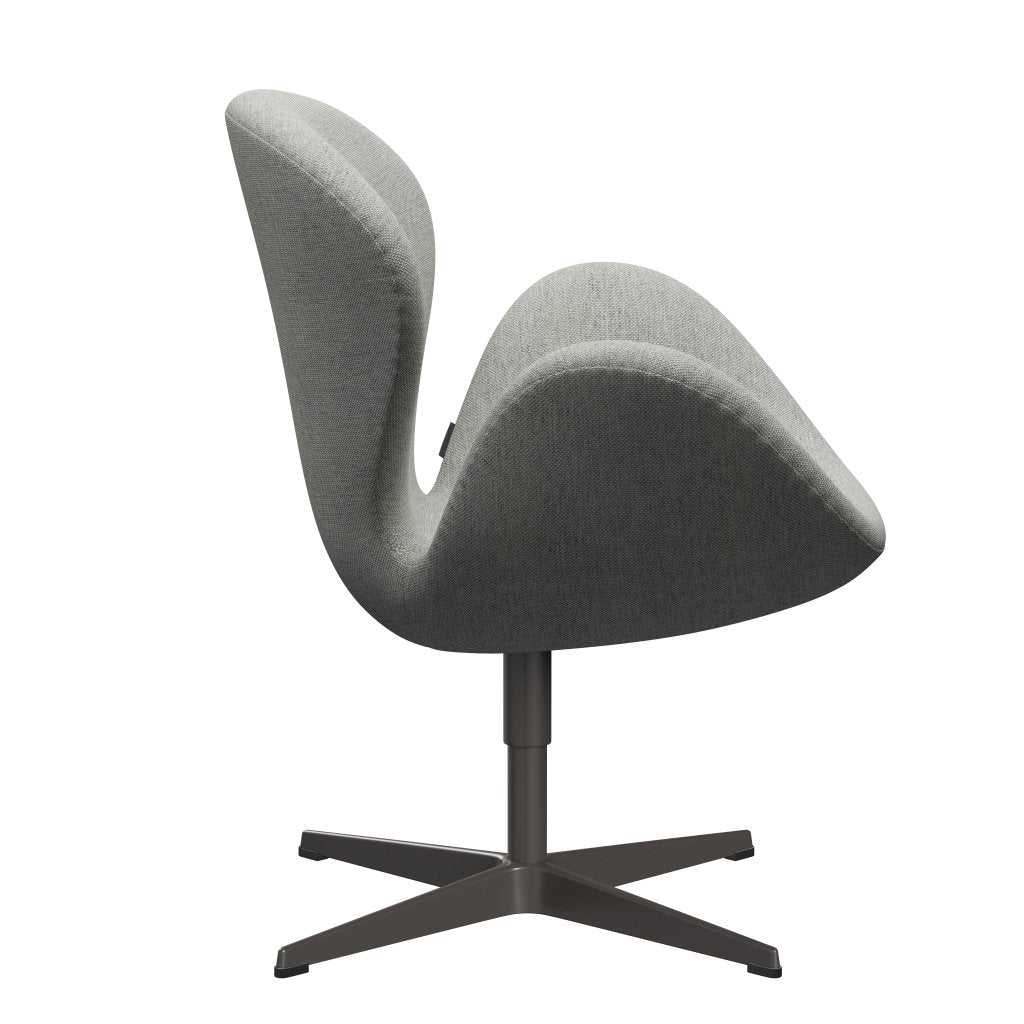 Fritz Hansen Chaise salon de cygne, graphite chaud / hallingdal blanc / gris