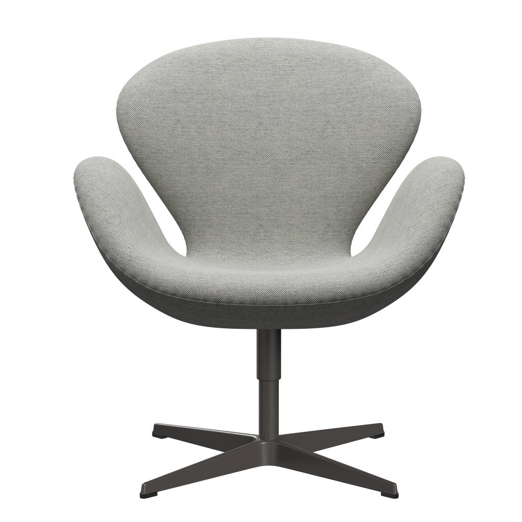 Fritz Hansen Chaise salon de cygne, graphite chaud / hallingdal blanc / gris