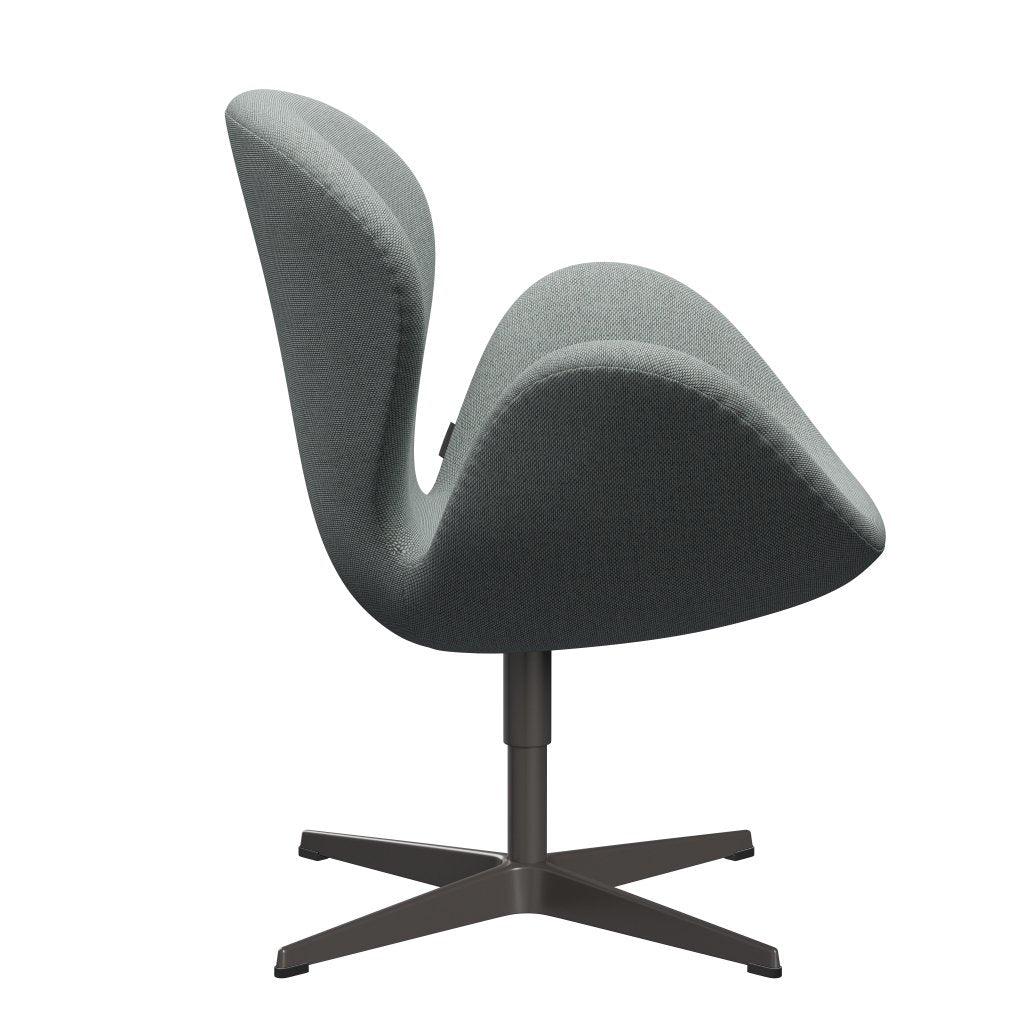 Fritz Hansen Chaise salon de cygne, graphite chaud / re laine pâle aqua