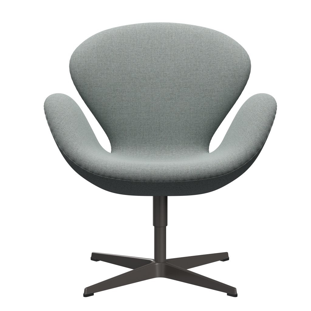 Fritz Hansen Chaise salon de cygne, graphite chaud / re laine pâle aqua