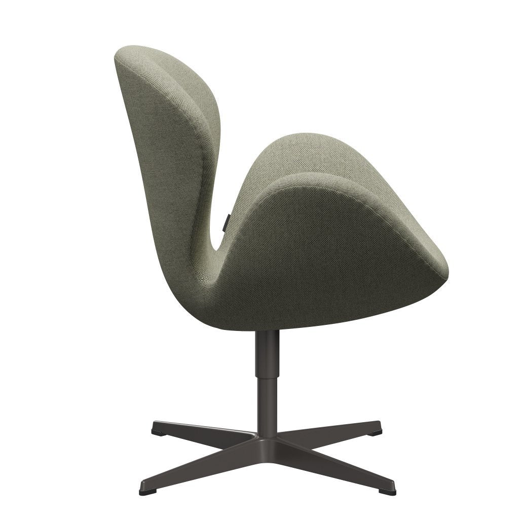 Fritz Hansen Swan Lounge stoel, warm grafiet/re wol limoen groen/natuurlijk