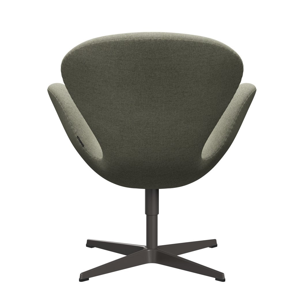 Fritz Hansen Swan Lounge stol, varm grafit/re uld lime grøn/naturlig