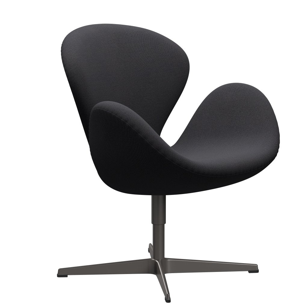 Fritz Hansen Swan Lounge Stuhl, warmer Graphit/Felgen braun/dunkelblau