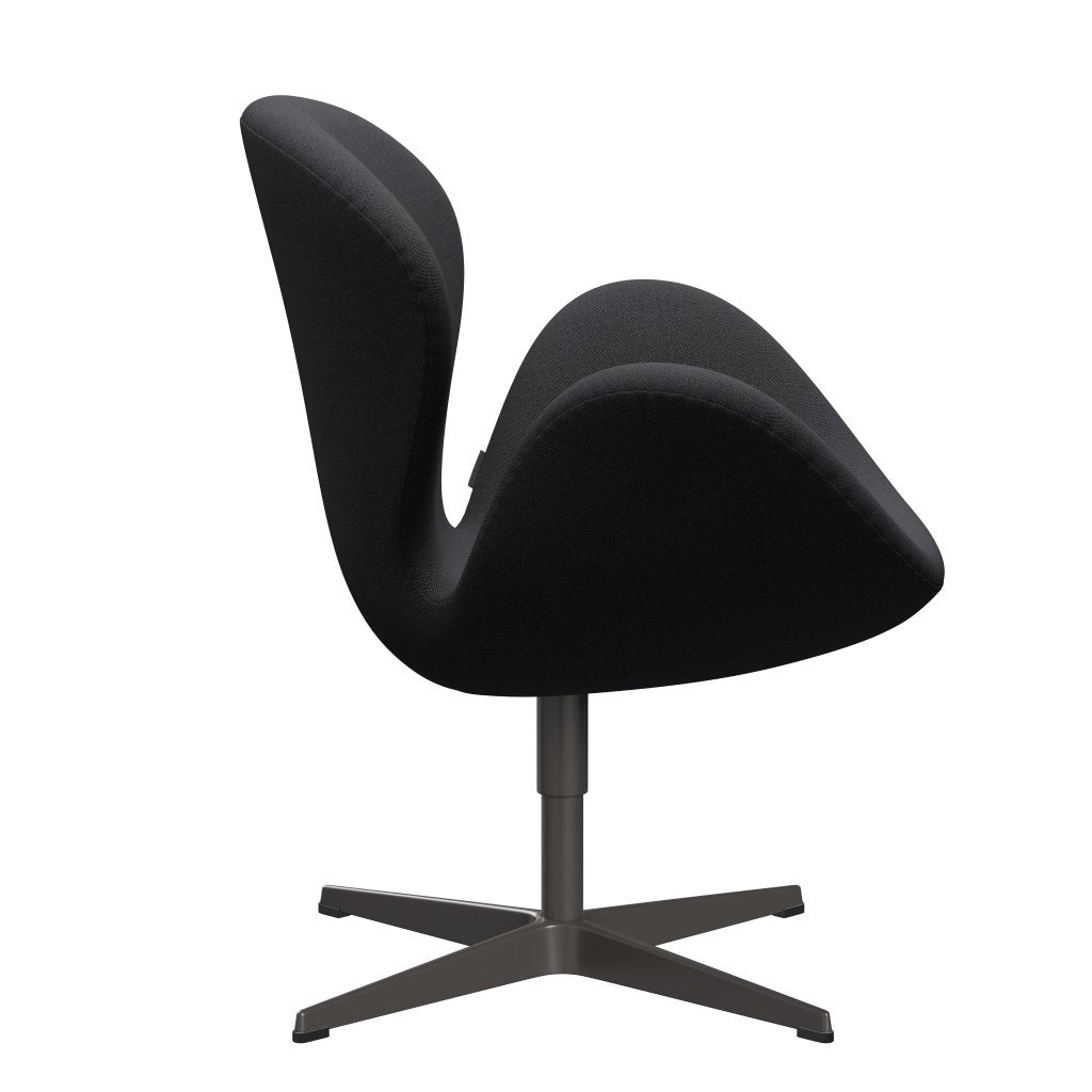 Fritz Hansen Swan Lounge Stuhl, warmer Graphit/Felgen braun/dunkelblau