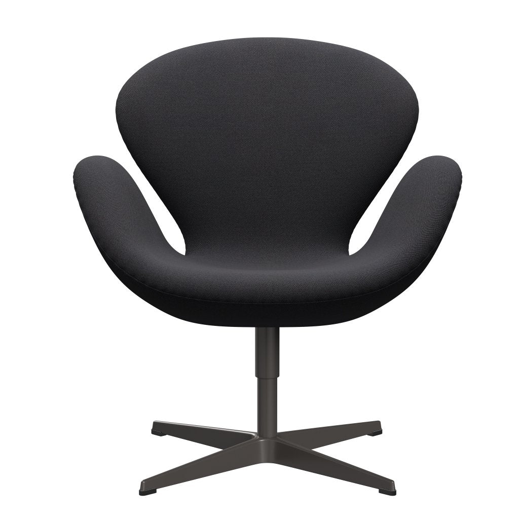 Sedia fritz Hansen Swan Lounge, calda grafite/cerchi marrone/blu scuro