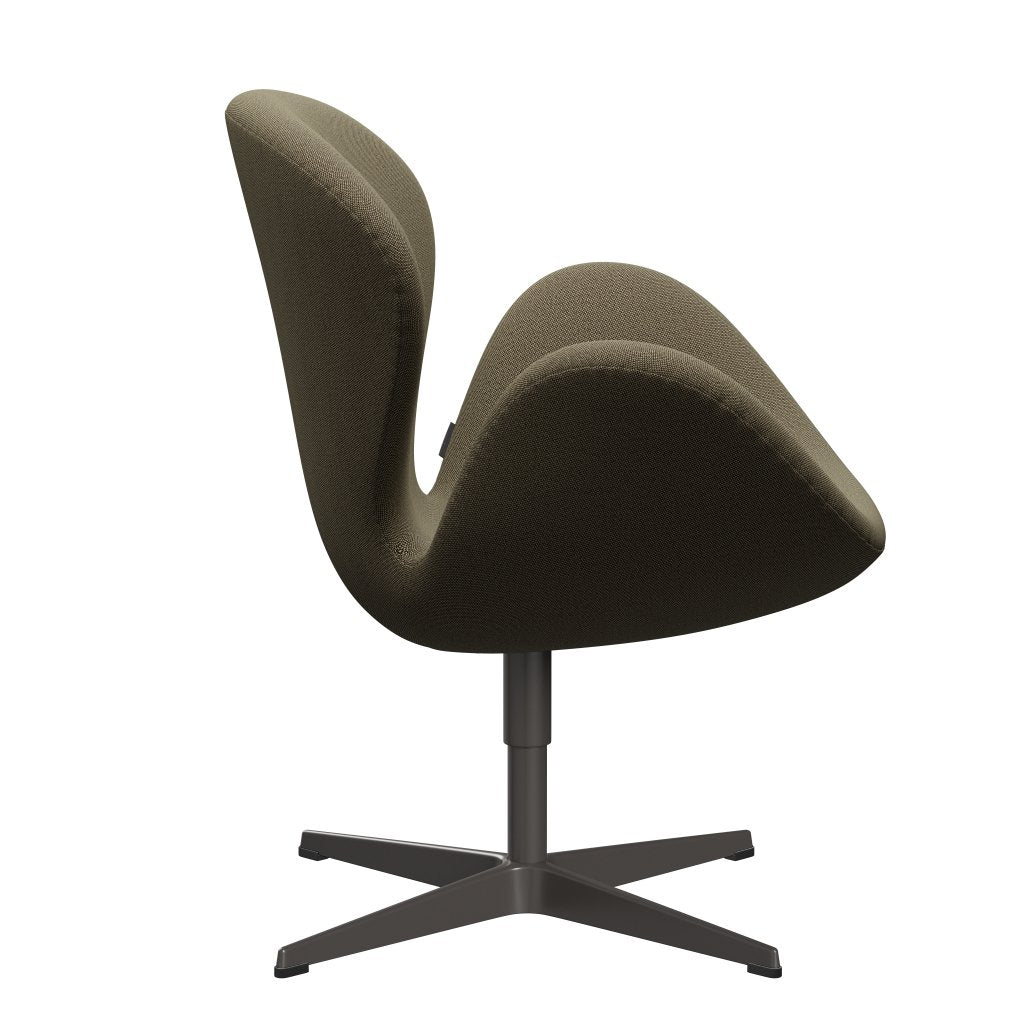 Sedia fritz Hansen Swan Lounge, calda grafite/cerchi marrone/verde chiaro