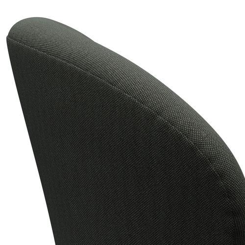 Fritz Hansen Chaise salon de cygne, graphite chaud / jantes brun / mousse vert