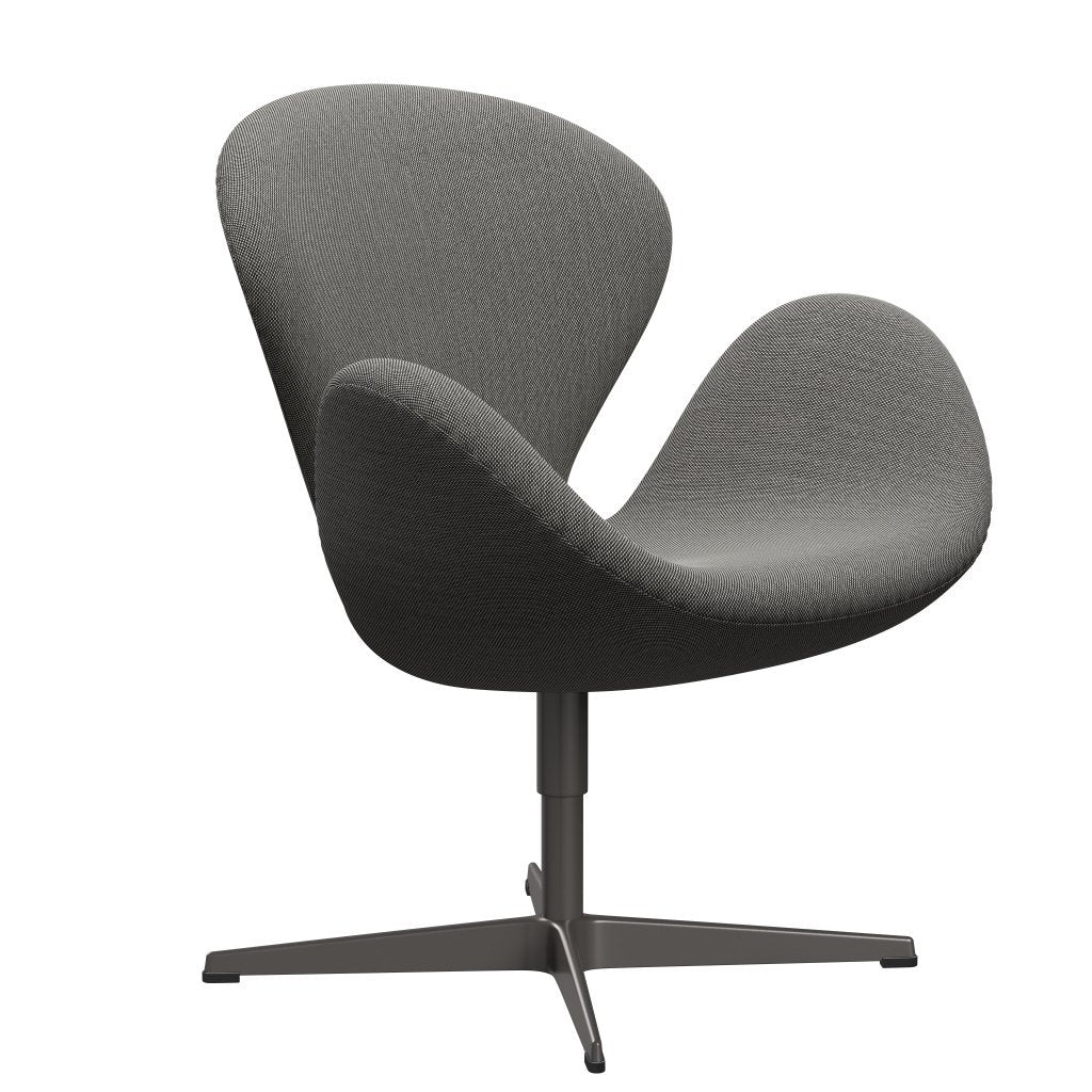 Fritz Hansen Swan Lounge stol, varm grafit/stålcut trio hvid/sort