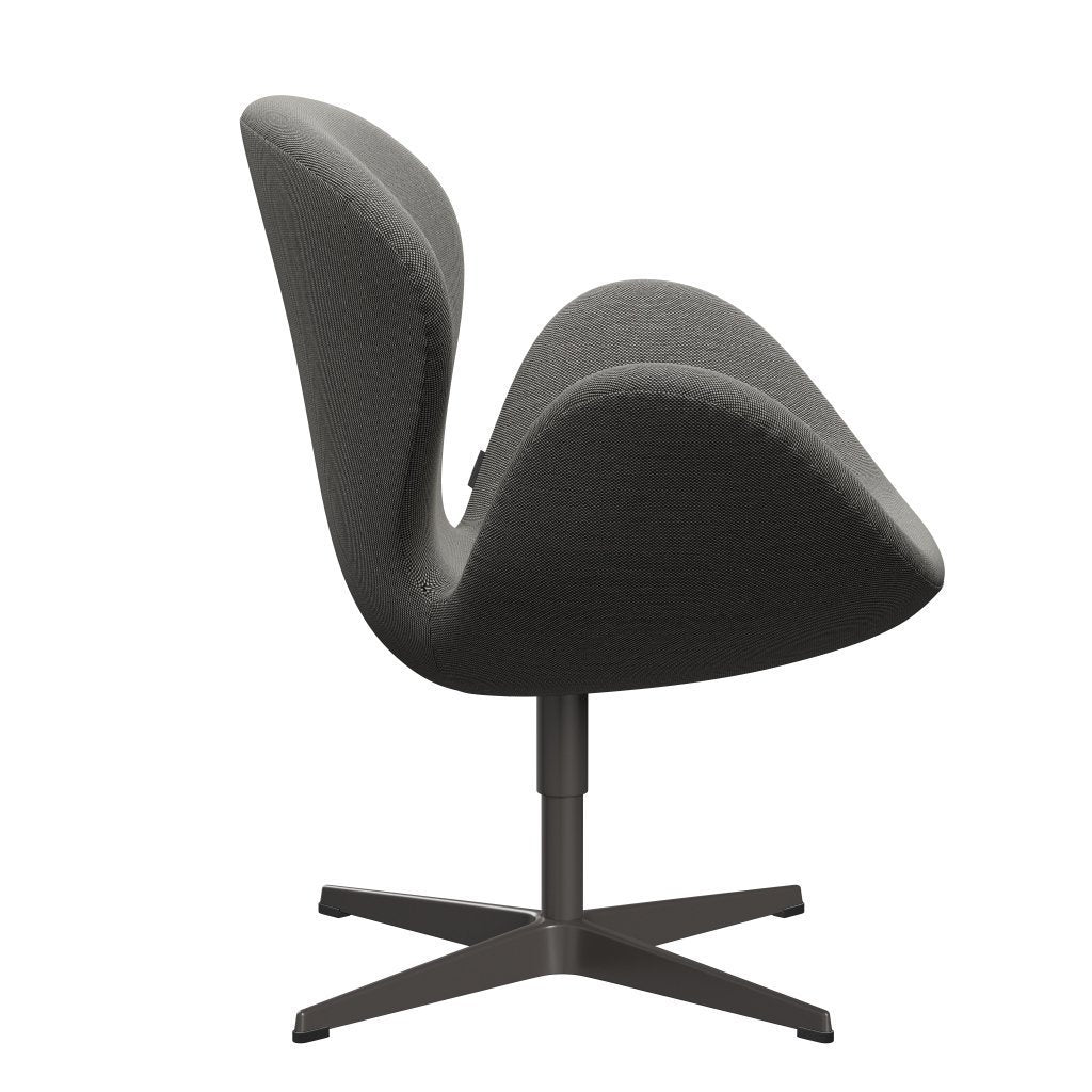 Sedia fritz Hansen Swan Lounge, Trio caldo di grafite/taglio di acciaio bianco/nero