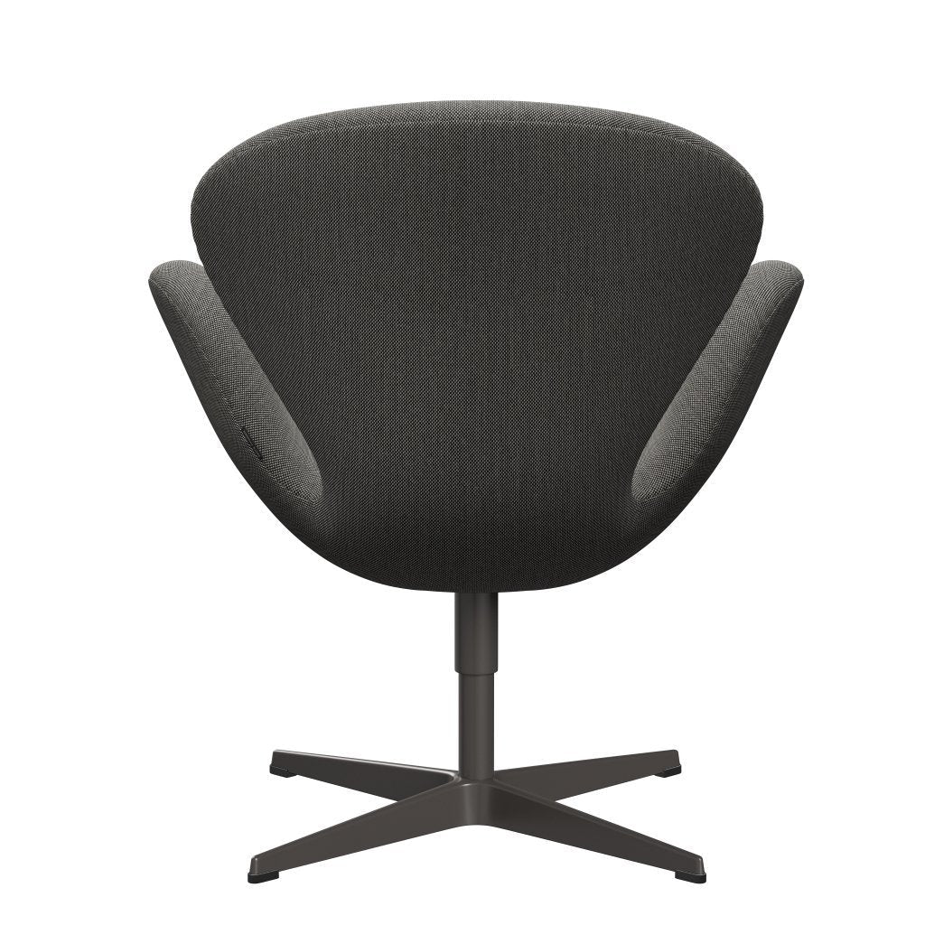 Fritz Hansen Chaise salon de cygne, graphite chaud / trio Steelcut blanc / noir