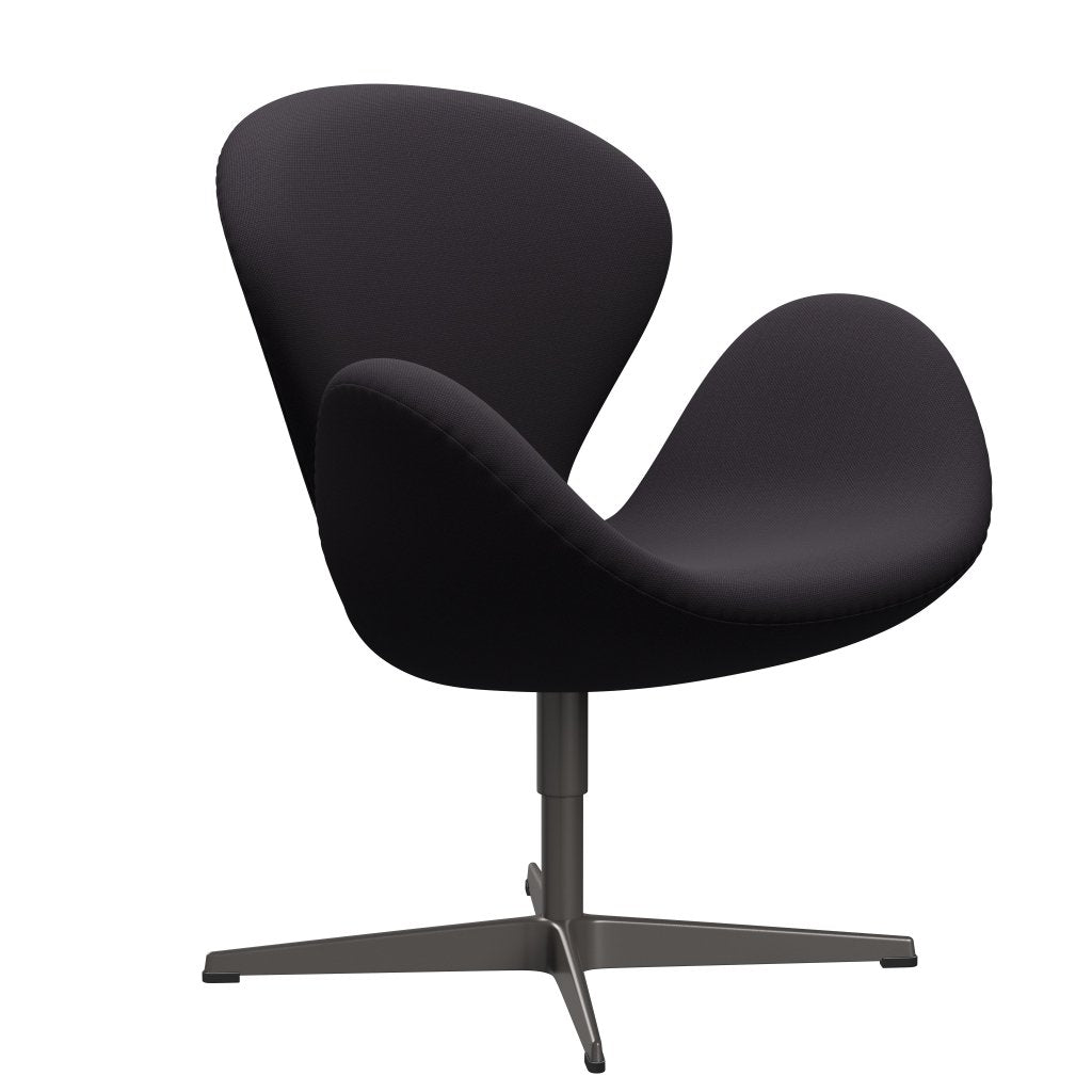 Sedia fritz Hansen Swan Lounge, Viola di grafite calda/taglio in acciaio Dark