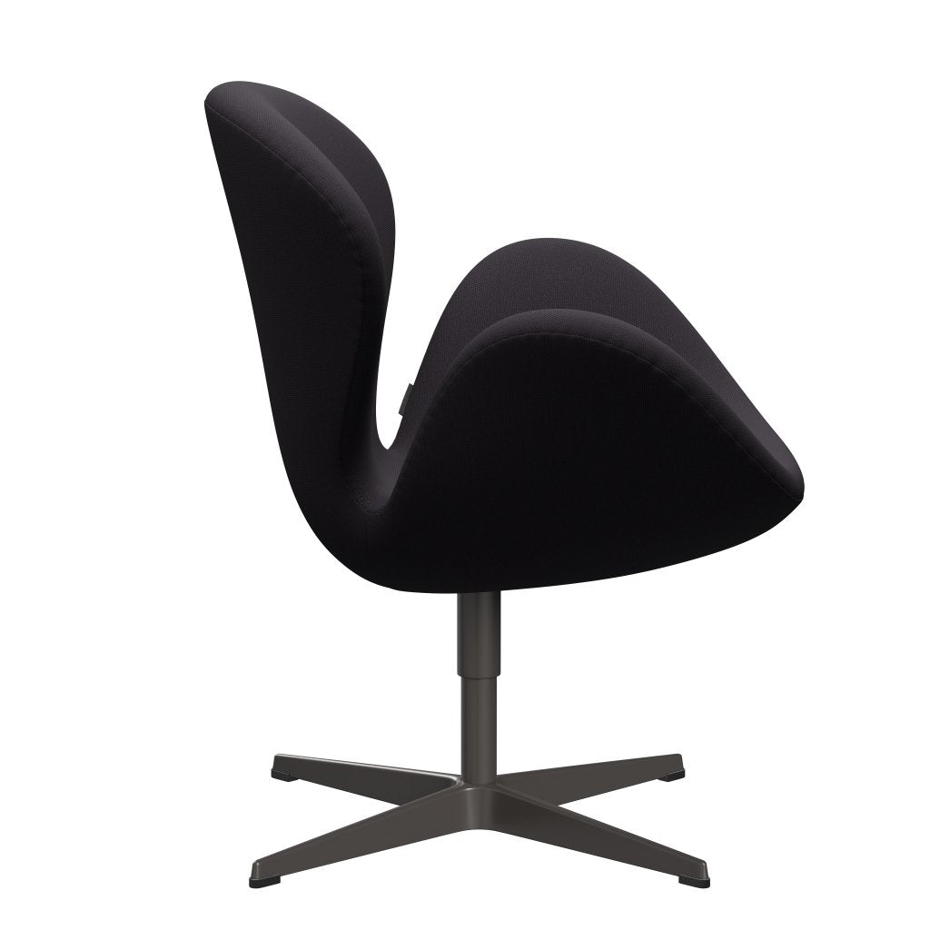 Fritz Hansen Swan Lounge Stuhl, warmes Graphit/Stahlkut Violett dunkel