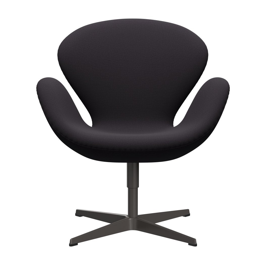 Fritz Hansen Swan Lounge Stuhl, warmes Graphit/Stahlkut Violett dunkel