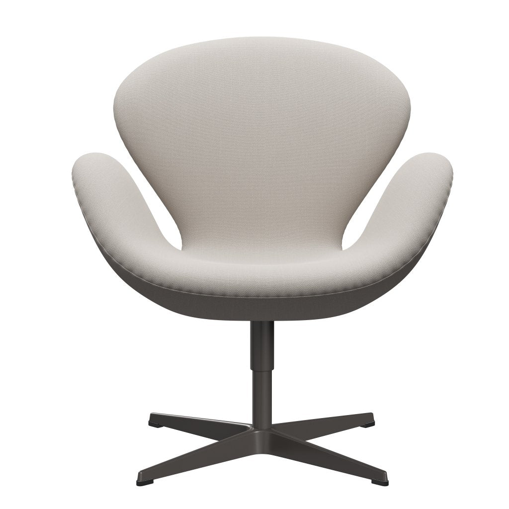 Fritz Hansen Swan Lounge Stuhl, warmes Graphit/Stahlcut Wolle weiß