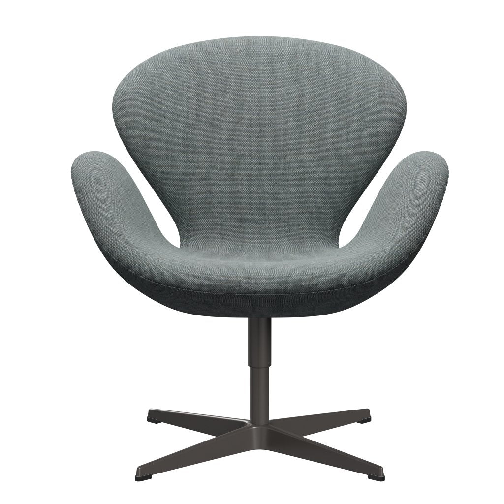 Fritz Hansen Chaise salon de cygne, graphite chaud / sunniva gris / vert pâle