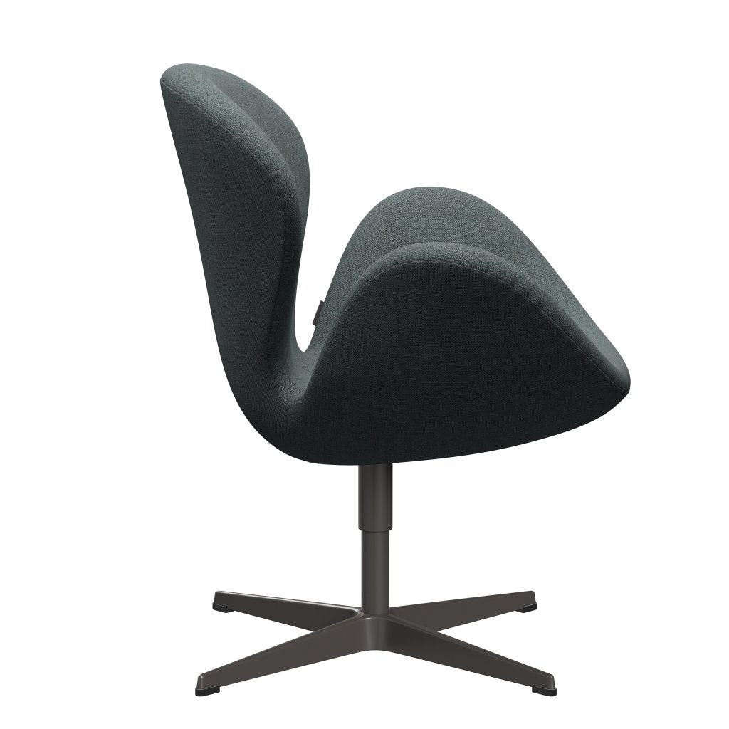 Fritz Hansen Chaise salon de cygne, graphite chaud / gris en acier sunniva