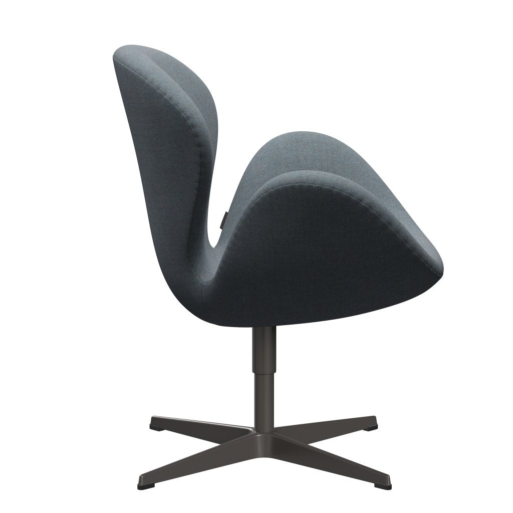 Fritz Hansen Chaise salon de cygne, graphite chaud / sunniva bleu doux