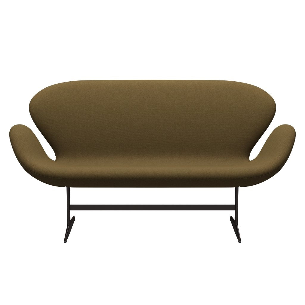 Fritz Hansen Swan Sofa 2 -sæder, brun bronze/tonus khaki grøn