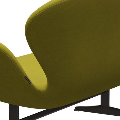 Fritz Hansen Svan soffa 2 -sits, brun brons/tonus lime grön
