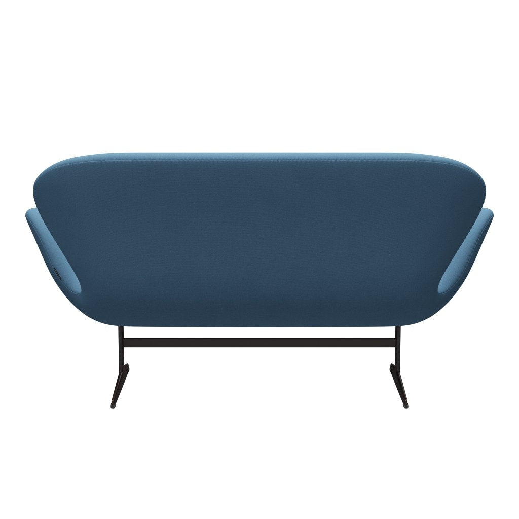 Fritz Hansen Zwaan bank 2 zitter, bruin brons/tonus pastel blauw