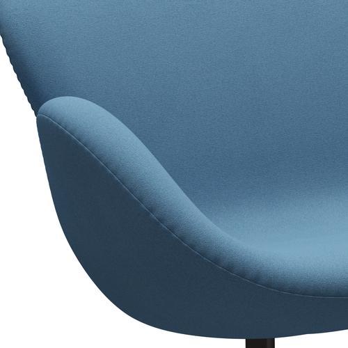 Fritz Hansen Zwaan bank 2 zitter, bruin brons/tonus pastel blauw