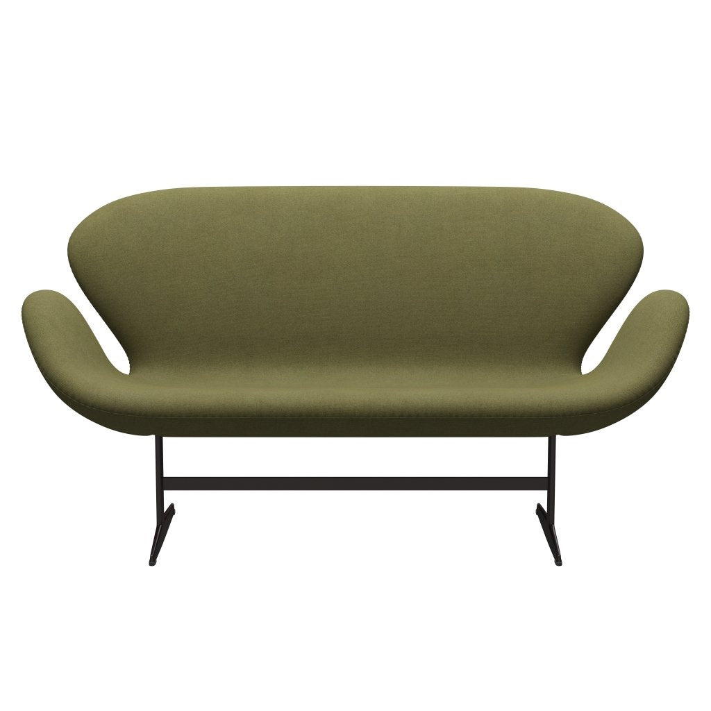 Fritz Hansen Svan soffa 2 -sits, brun brons/tonus dammig grön