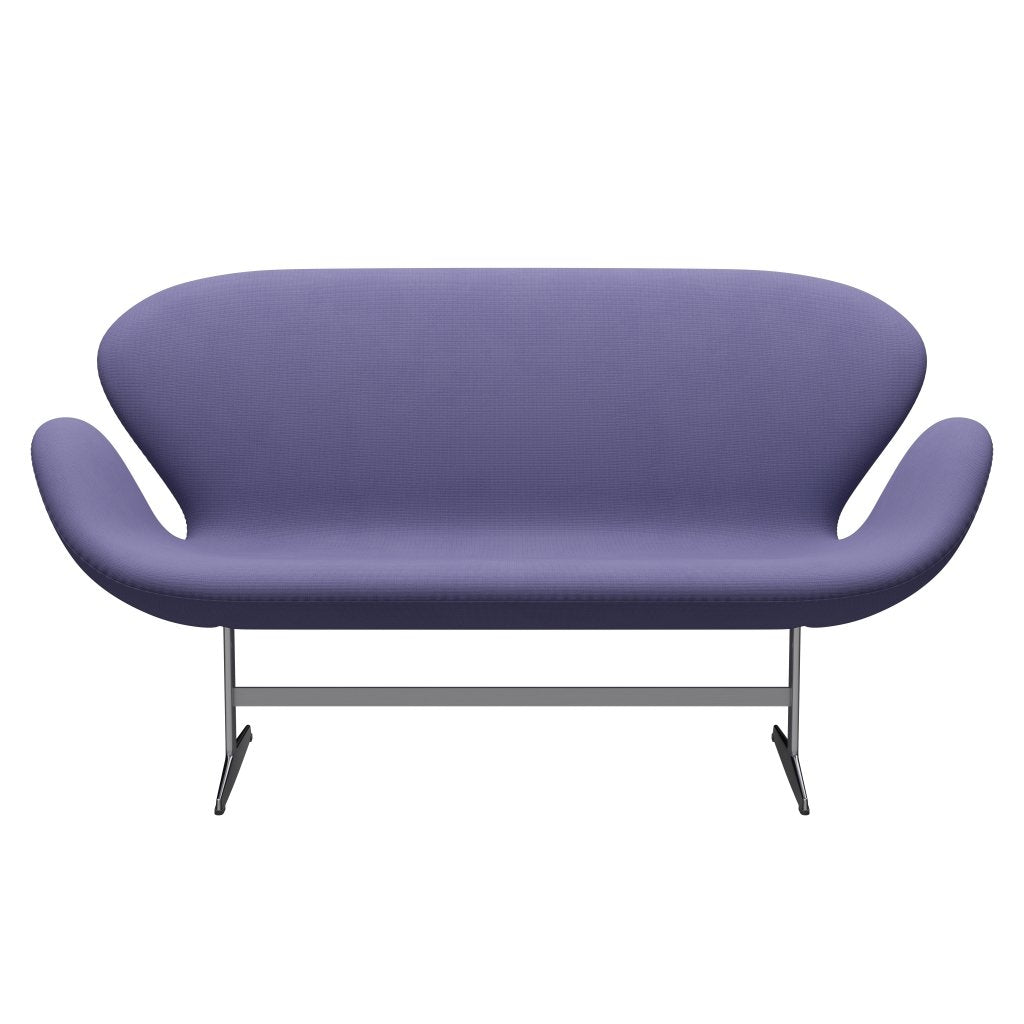 Fritz Hansen Swan Sofa 2 Seater, Satin Brushed Aluminium/Fame Blue Violet