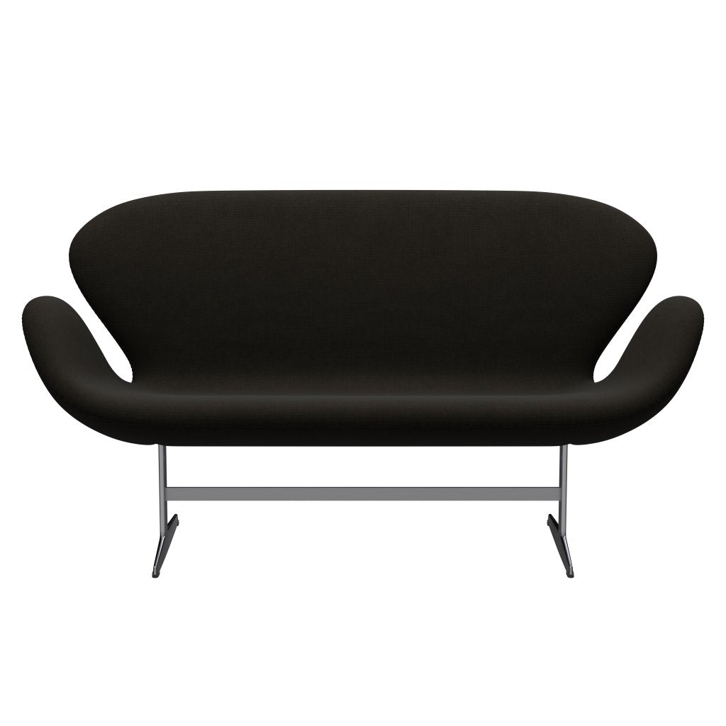 Fritz Hansen Swan Sofa 2 Seater, Satin Brushed Aluminium/Fame Dark