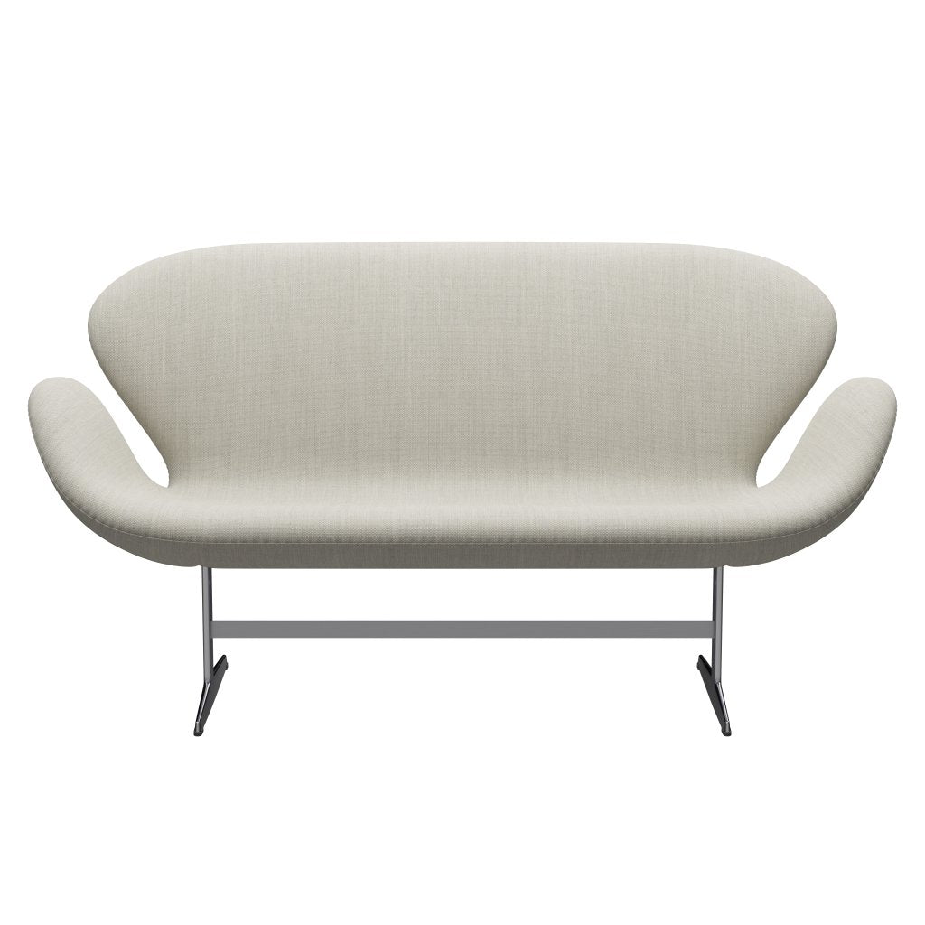 Fritz Hansen Swan Sofa 2 Seater, Satin Brushed Aluminium/Fiord Grey