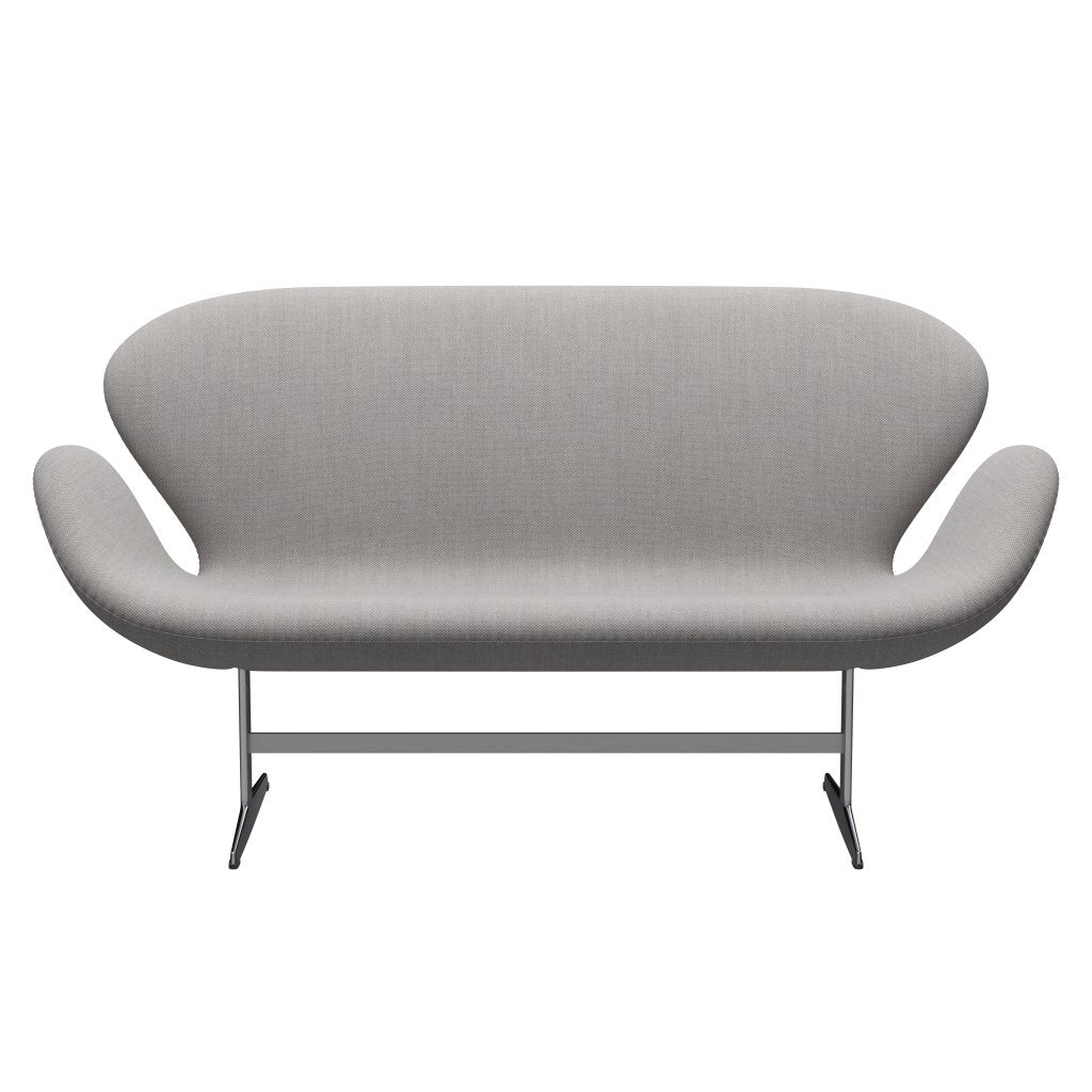 Fritz Hansen Swan Sofa 2 Seater, Satin Brushed Aluminium/Fiord Stone/Stone