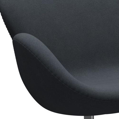 Fritz Hansen Swan divano 2 posti, alluminio spazzolato in raso/tonus grigio scuro