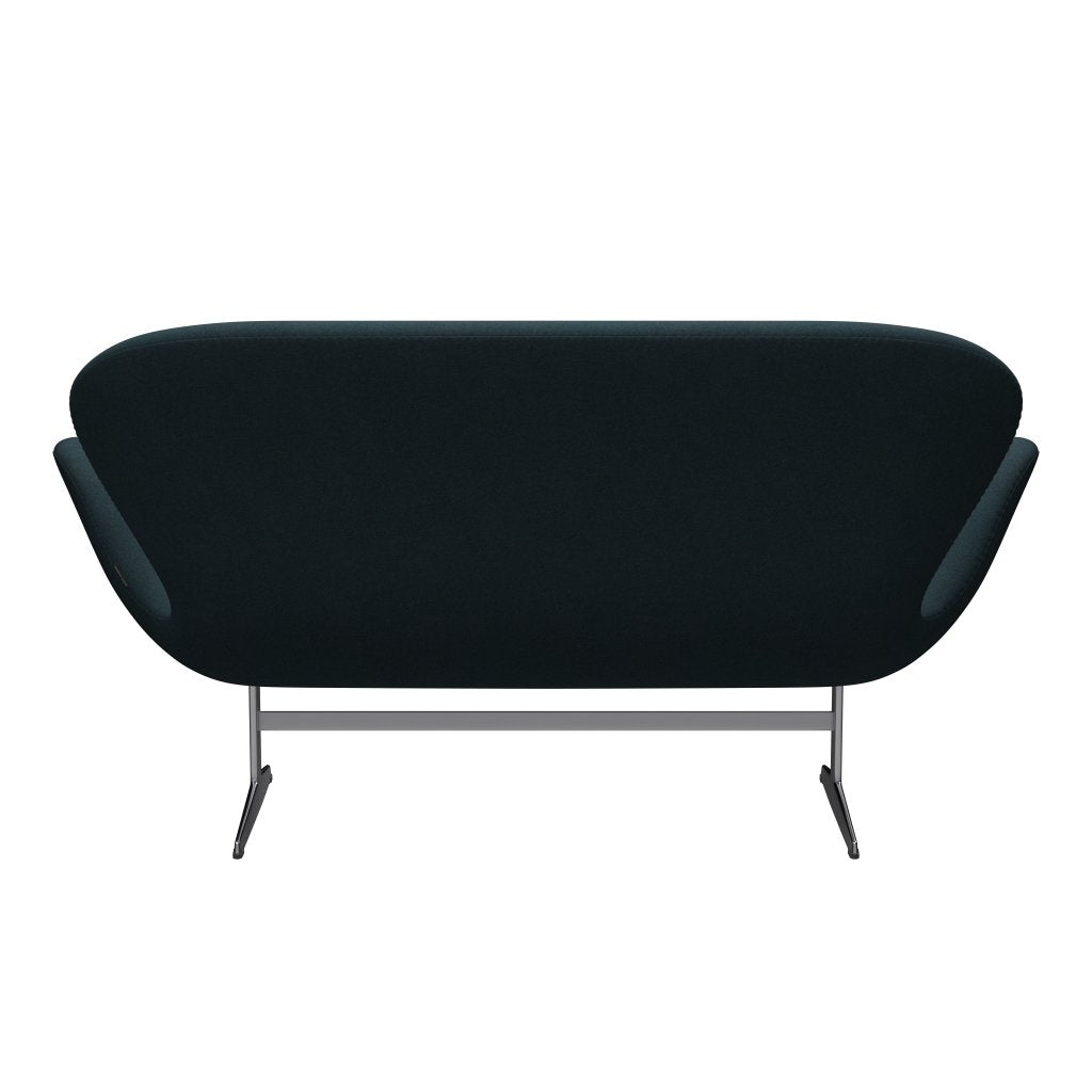 Fritz Hansen Svan soffa 2 -sits, satin borstad aluminium/tonus mörkgrön