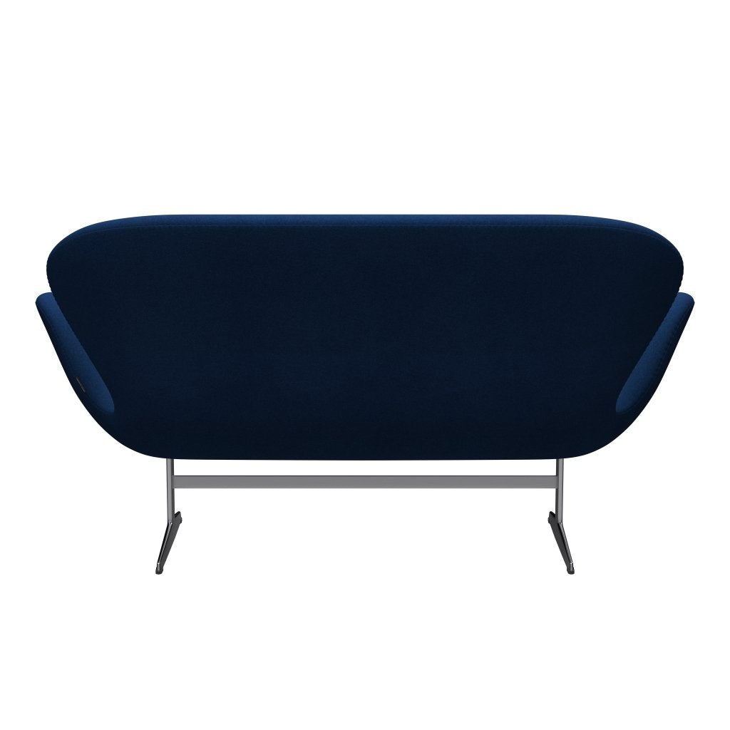 Fritz Hansen Swan Sofa 2 Seater, Satin Brushed Aluminium/Tonus Dark Coral Blue