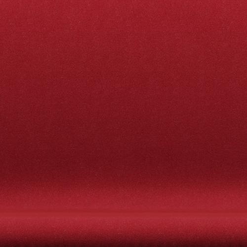 Fritz Hansen Swan Sofa 2 -sæder, satin børstet aluminium/tonus lys Bordeaux