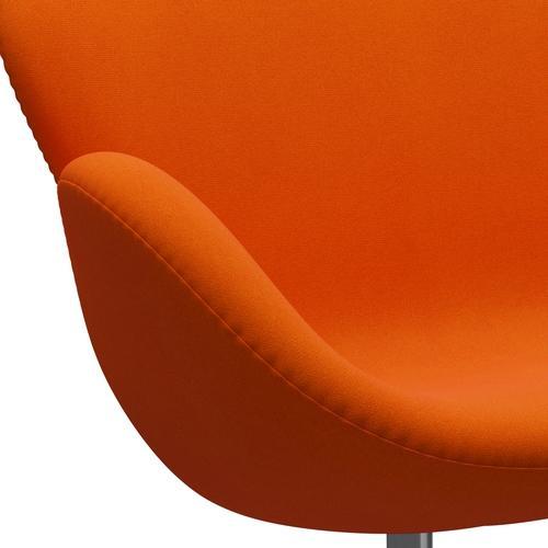 Fritz Hansen Swan Sofa 2 Seater, Satin Brushed Aluminium/Tonus Light Orange