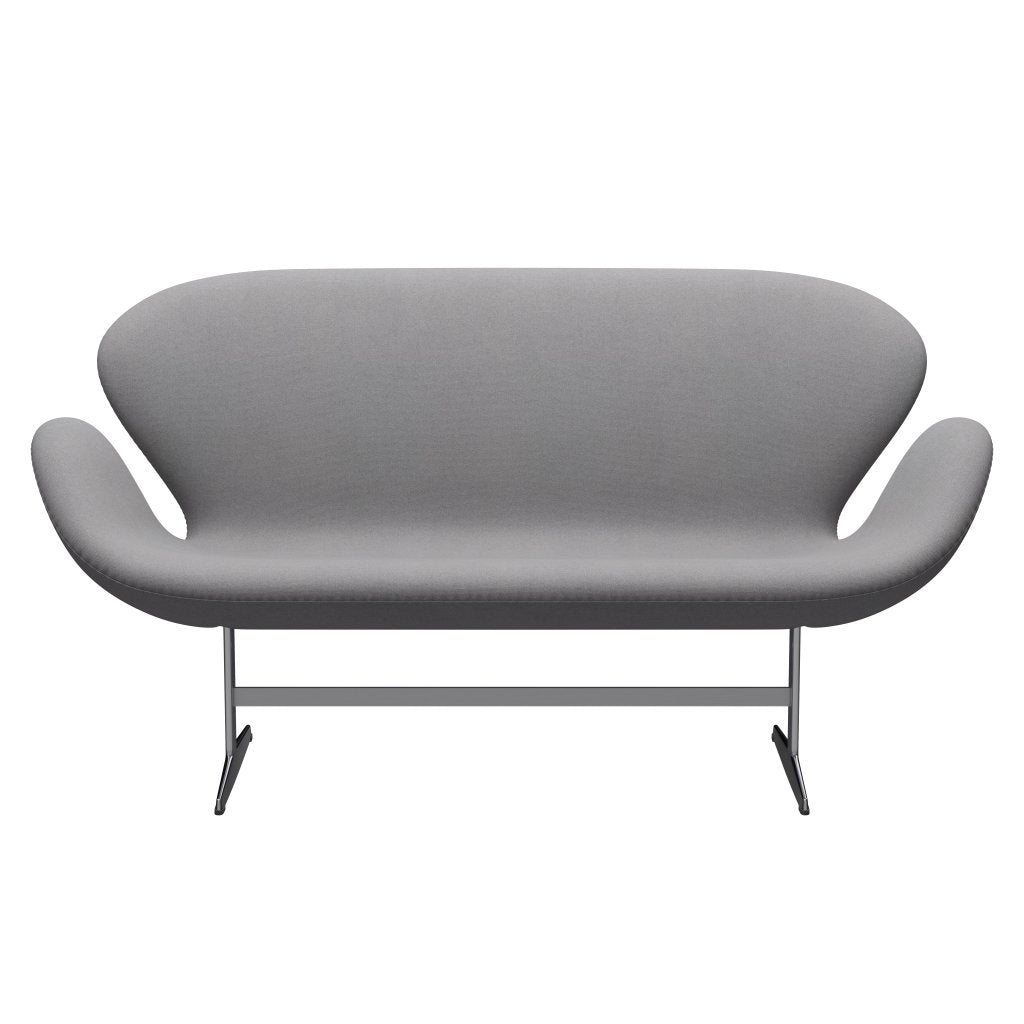 Fritz Hansen Swan divano 2 posti, alluminio spazzolato in raso/tonus grigio chiaro