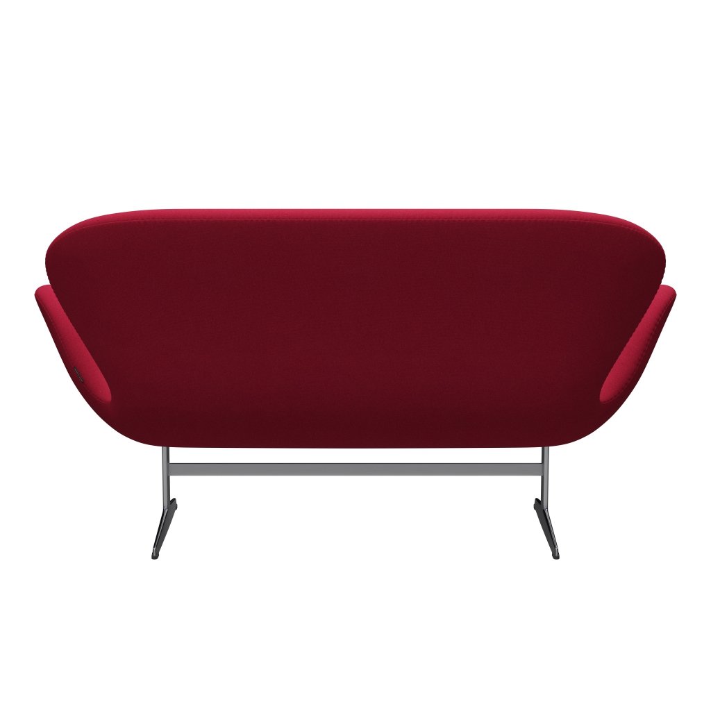 Fritz Hansen Swan Sofa 2 -sæder, satin børstet aluminium/tonus kirsebær