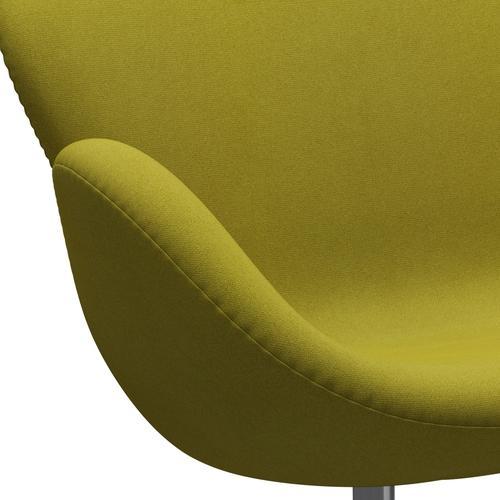 Fritz Hansen Swan Sofa 2 sæder, satin børstet aluminium/tonus lime grøn