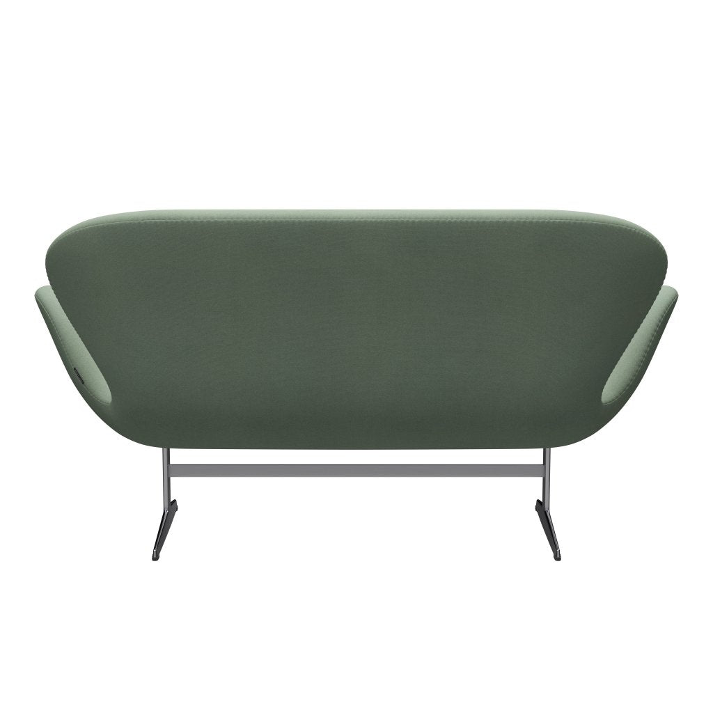 Fritz Hansen Swan divano 2 posti, alluminio spazzolato in raso/tonus menta verde