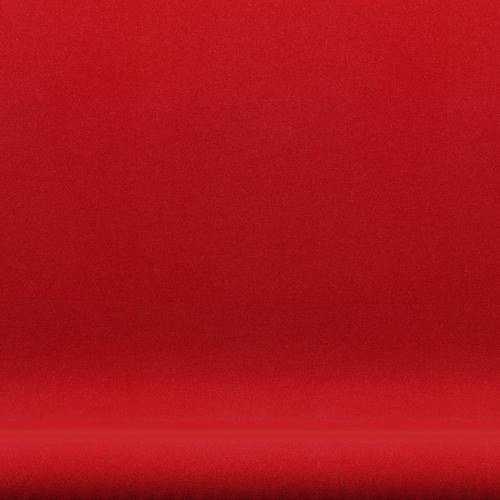 Fritz Hansen Swan Sofa 2 -zits, satijnen geborsteld aluminium/tonus rood