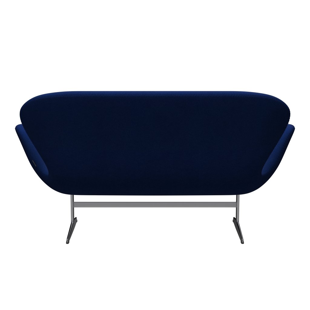 Fritz Hansen Swan Sofa 2 Seater, Satin Brushed Aluminium/Tonus Royal Blue